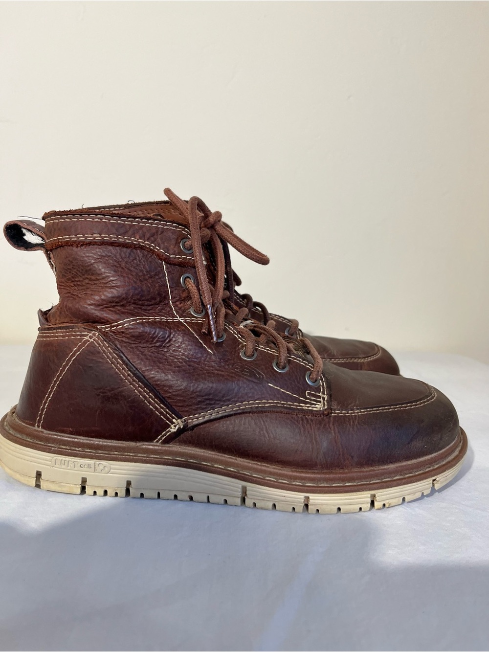Keen Women’s Dark Brown Leather Lace-Up Work Boots SZ 7.5